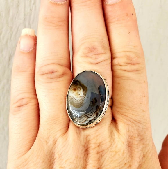 New Botswana Agate 925 Silver Ring. - Picture 5 of 8